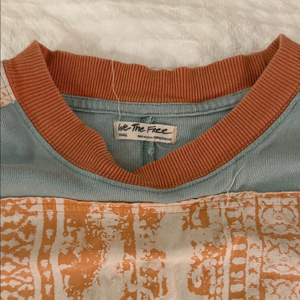 We the Free Blue and Orange Patterned Shirt - Picture 5 of 7